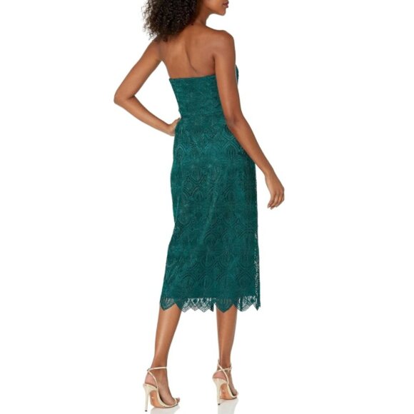 Trina Turk 'Stella 2' Strapless Lace Midi-Dress, Pool Teal - Picture 2 of 2